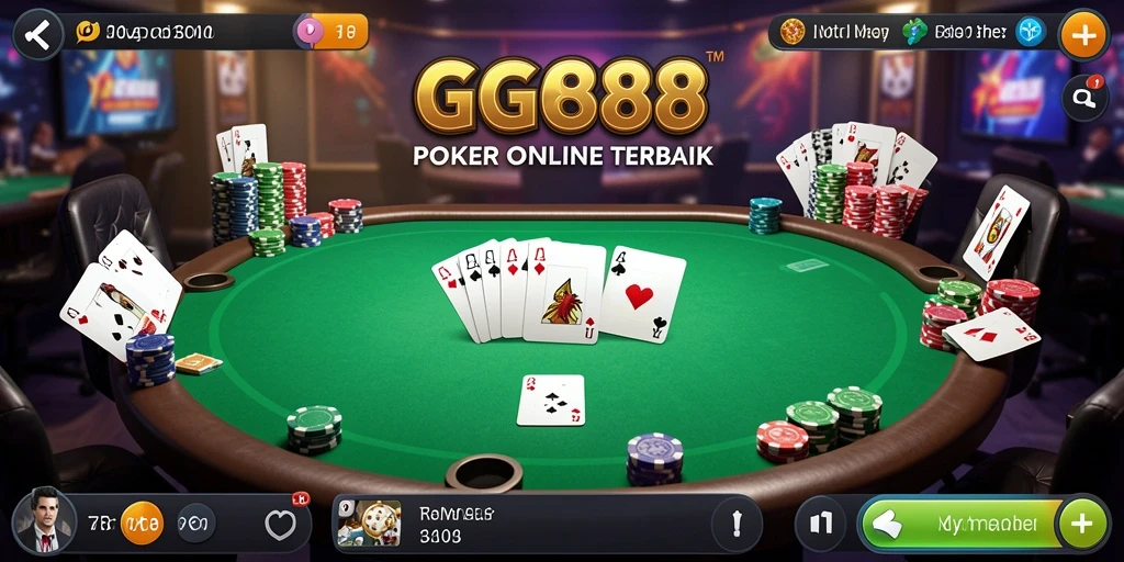 Tampilan gameplay seru dari GGG888 saat bermain poker online.