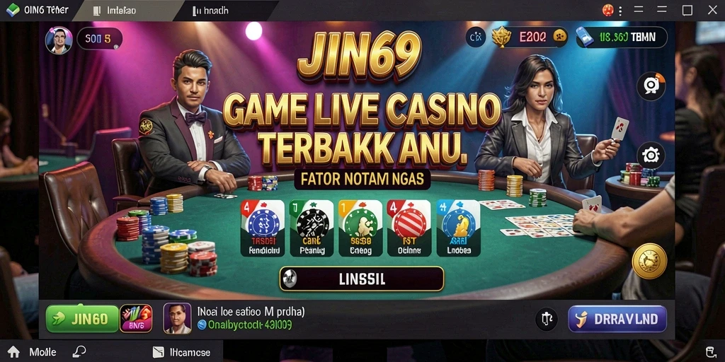 Tampilan gameplay interaktif JIN69 di Live Casino yang mendebarkan.