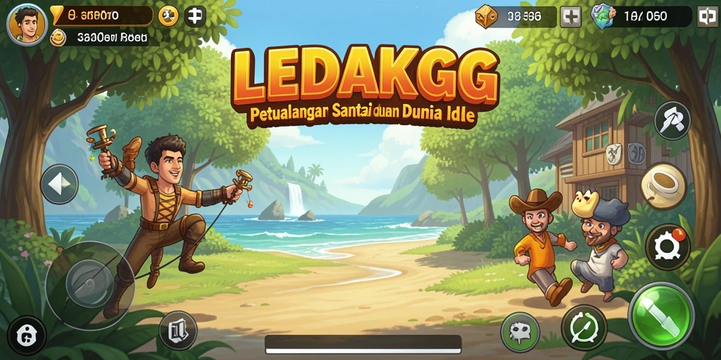 Tampilan gameplay LEDAKGG yang menawan dan santai.