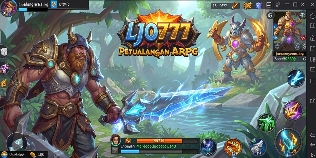 Tampilan aksi seru dalam gameplay ARPG LJO777.