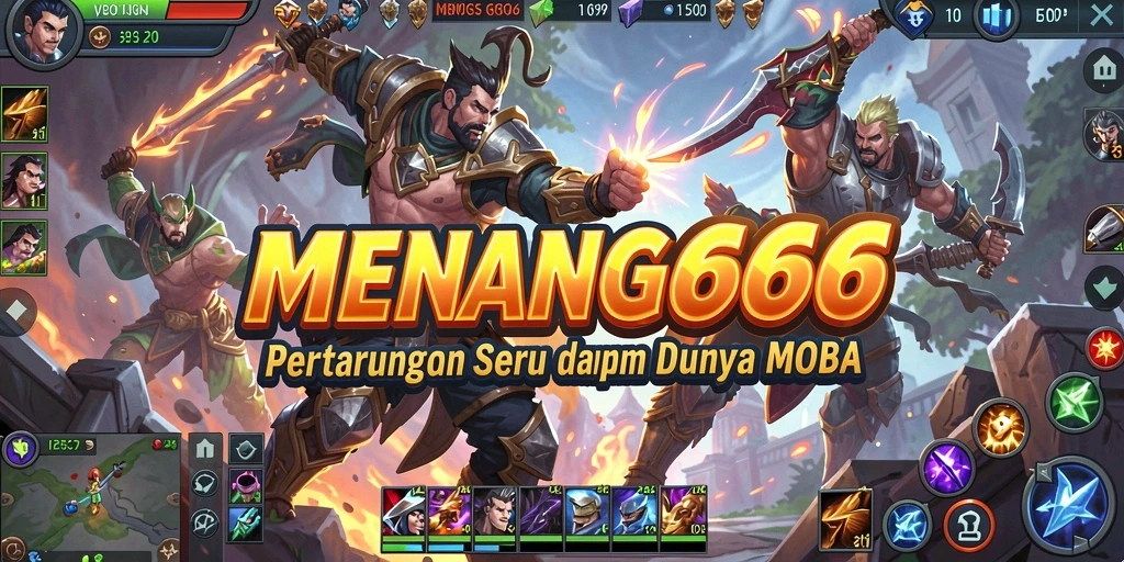 Screenshot MENANG666 menggambarkan aksi pertarungan MOBA yang mengasyikkan.