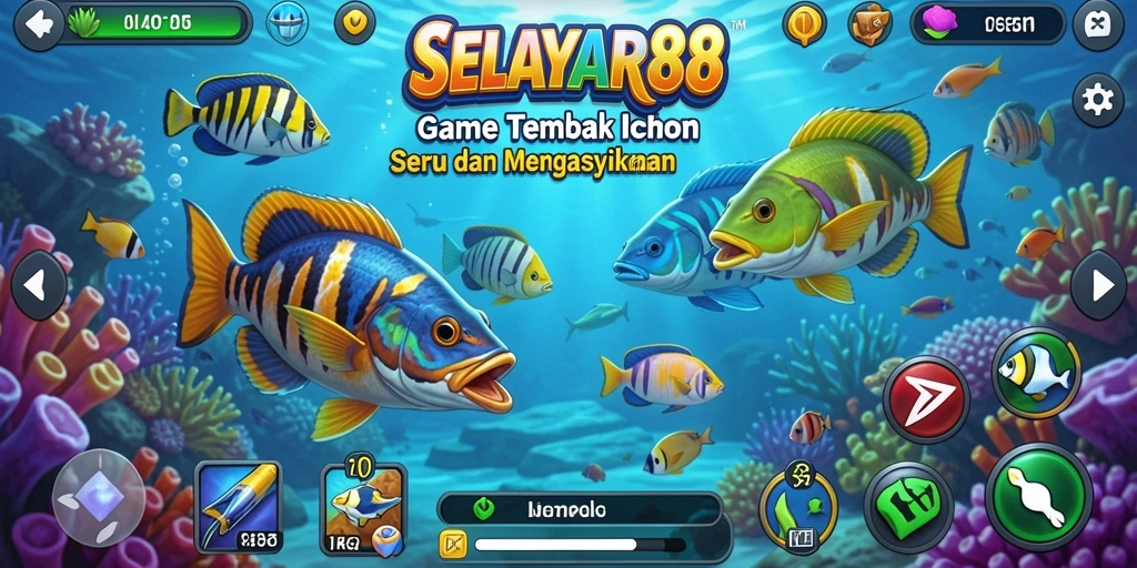Gameplay menembak ikan yang seru dan mendebarkan.