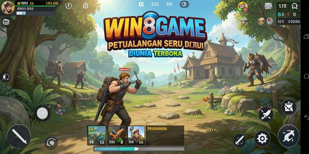 Tangkapan layar gameplay WIN8GAME menunjukkan dunia terbuka yang luas dan menarik.